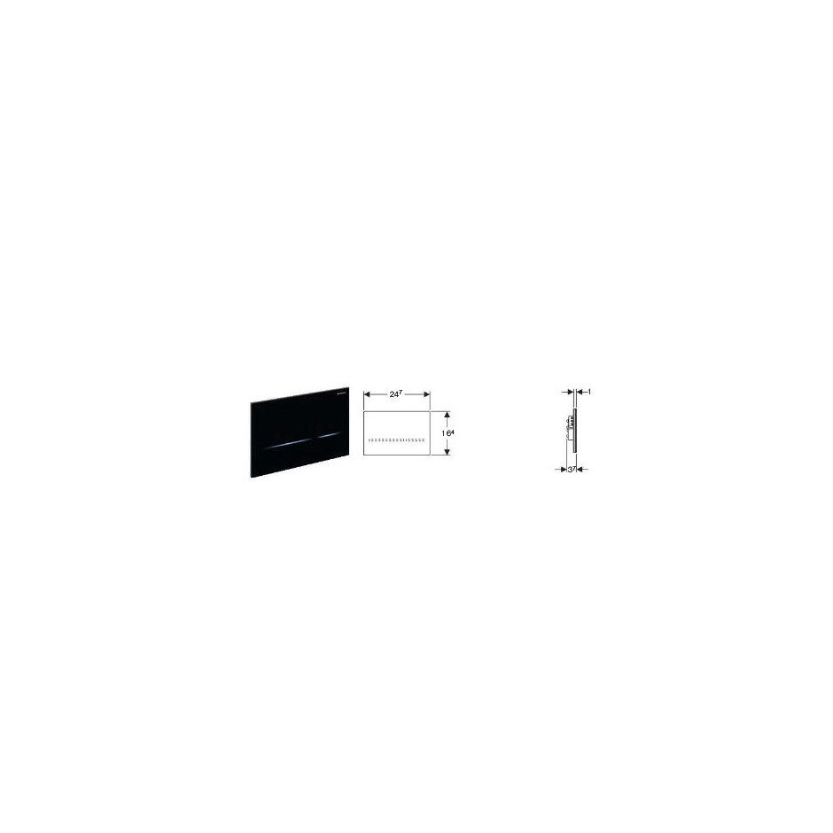 Geberit elektroniczny zestaw uruchamiający WC , Sigma80, 8cm(2016), szkło czarne - 599134_O1