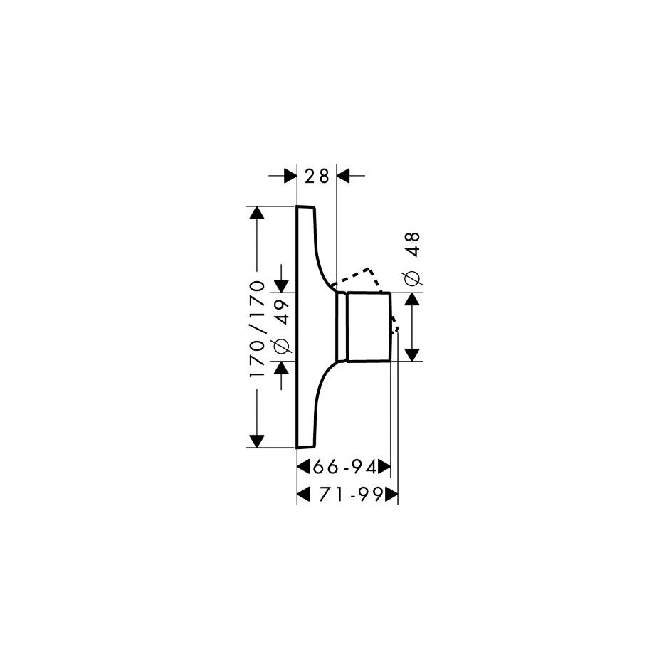 Axor Massaud bateria termostatyczna podtynkowa High Flow, element zewnętrzny - 2411_T1
