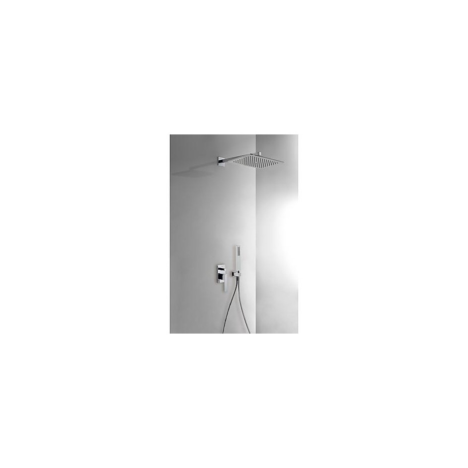 Tres Slim Exclusive kompletny zestaw prysznicowy podtynkowy deszczownica 320x220 mm chrom - 460386_O1