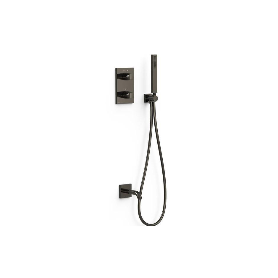 Tres Therm-Box Zestaw prysznicowy podtynkowy z termostatem Czerń Metalizowana - 862739_O1