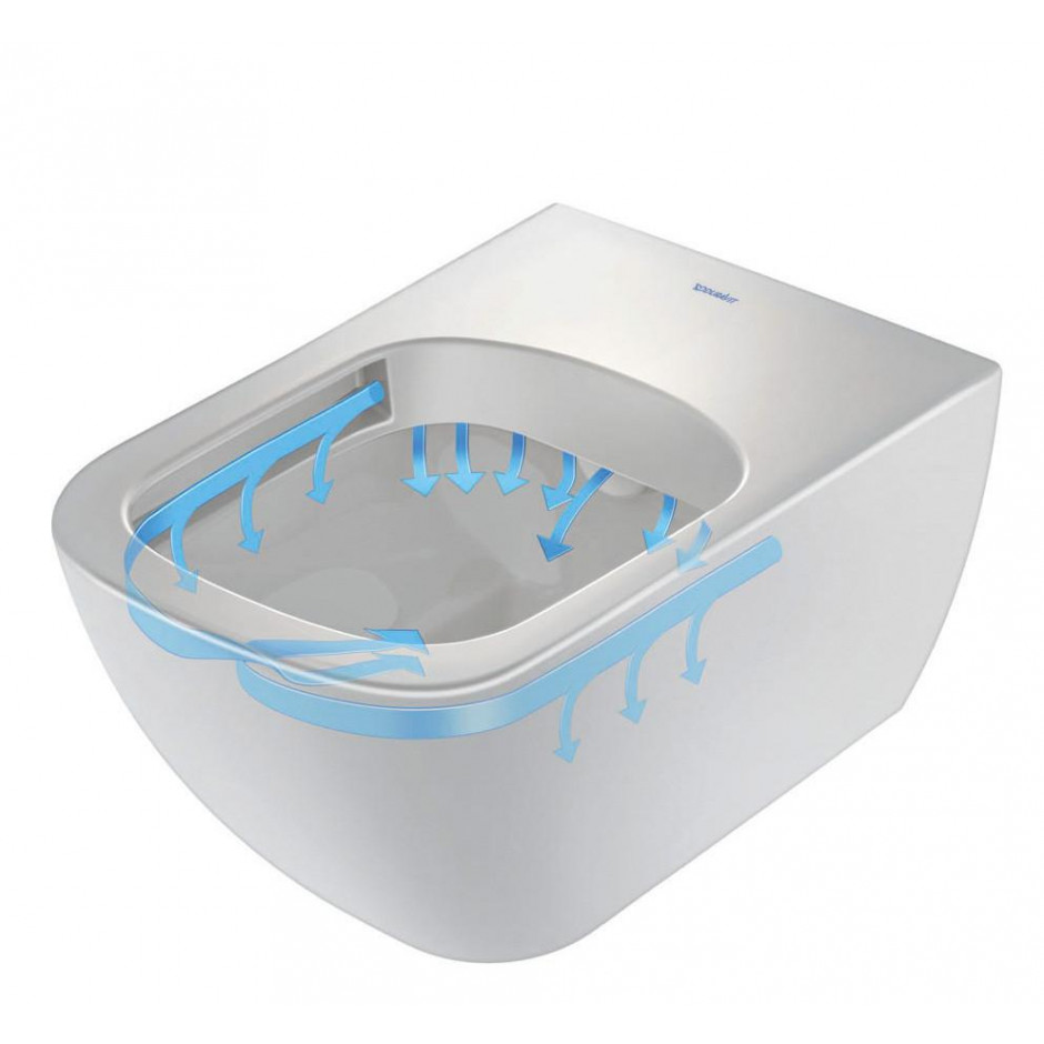 Duravit Happy D.2 Zestaw Miska WC wisząca 54x36,5 cm bezrantowa Rimless z deską wolnoopadającą biała (2222090000+0064590000) - 528295_O2