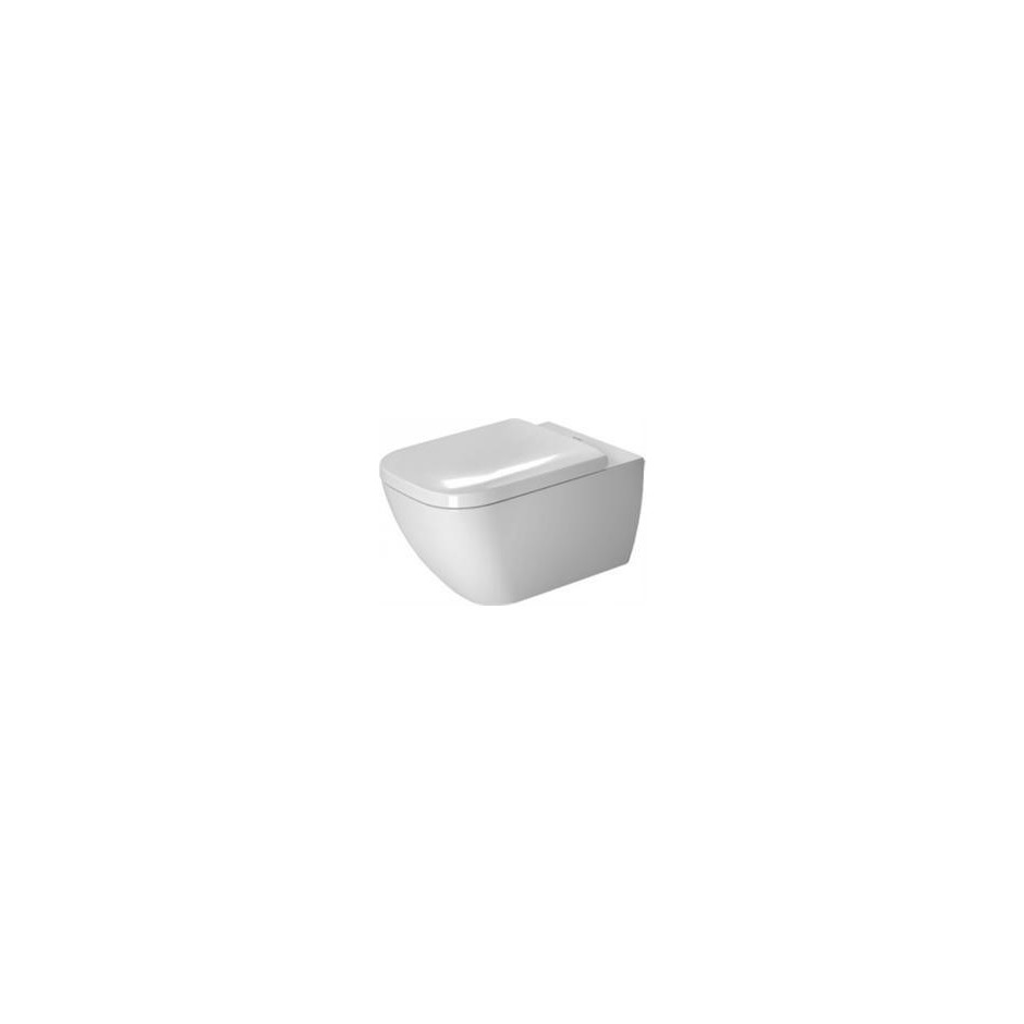 Duravit Happy D.2 Zestaw Miska WC wisząca 54x36,5 cm bezrantowa Rimless z deską wolnoopadającą biała (2222090000+0064590000) - 548387_O2