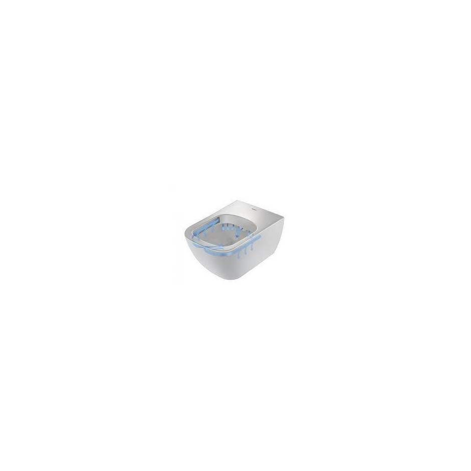 Duravit Happy D.2 Zestaw Miska WC wisząca 54x36,5 cm bezrantowa Rimless z deską wolnoopadającą biała (2222090000+0064590000) - 548387_O3