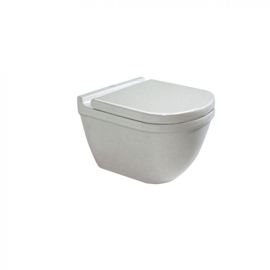 Duravit Starck 3 zestaw miska WC wisząca 54cm biała (ukryte mocowania) z deską wolnoopadającą (2225090000+0063890000) - 406912_O1