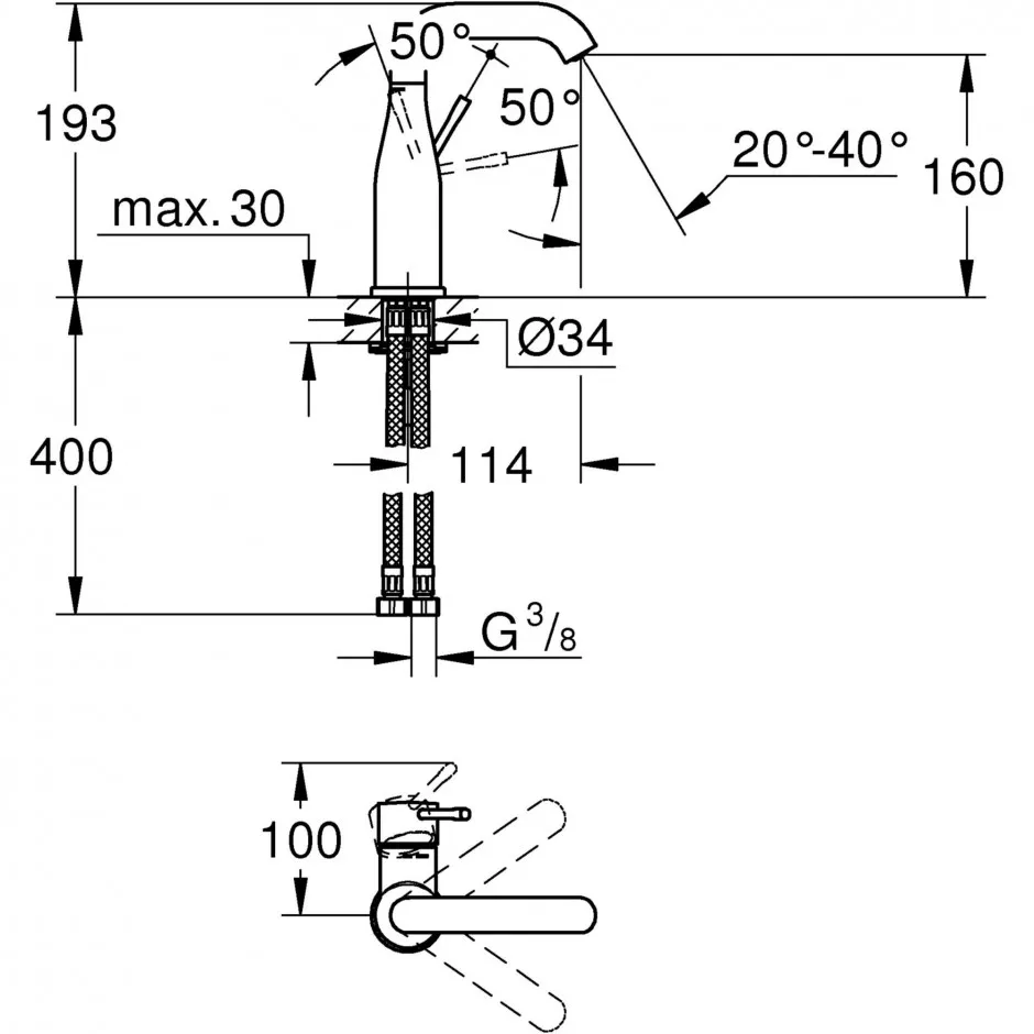 Grohe Essence bateria umywalkowa chrom - 558574_T1