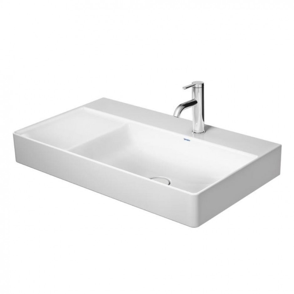 Duravit DuraSquare Umywalka meblowa asymetryczna 80x47 cm WonderGliss biały - 841211_O1