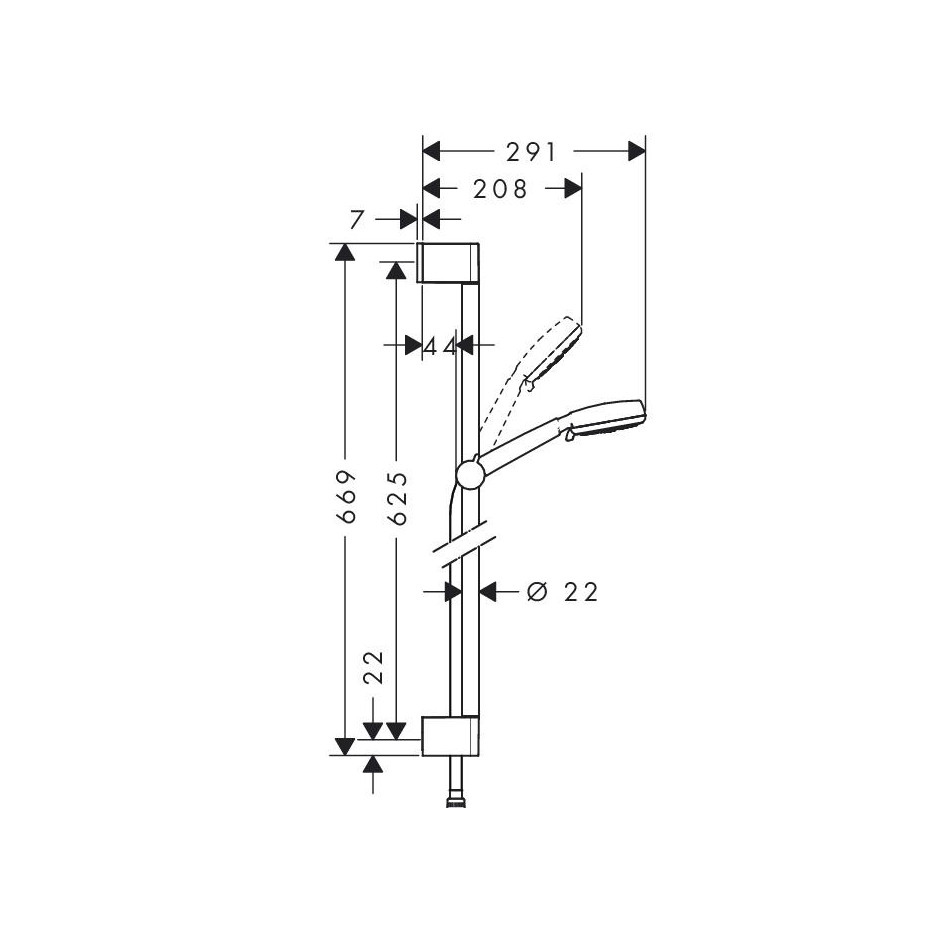 Hansgrohe Crometta 100 Zestaw prysznicowy 0,65 m biały/chrom - 518064_T1