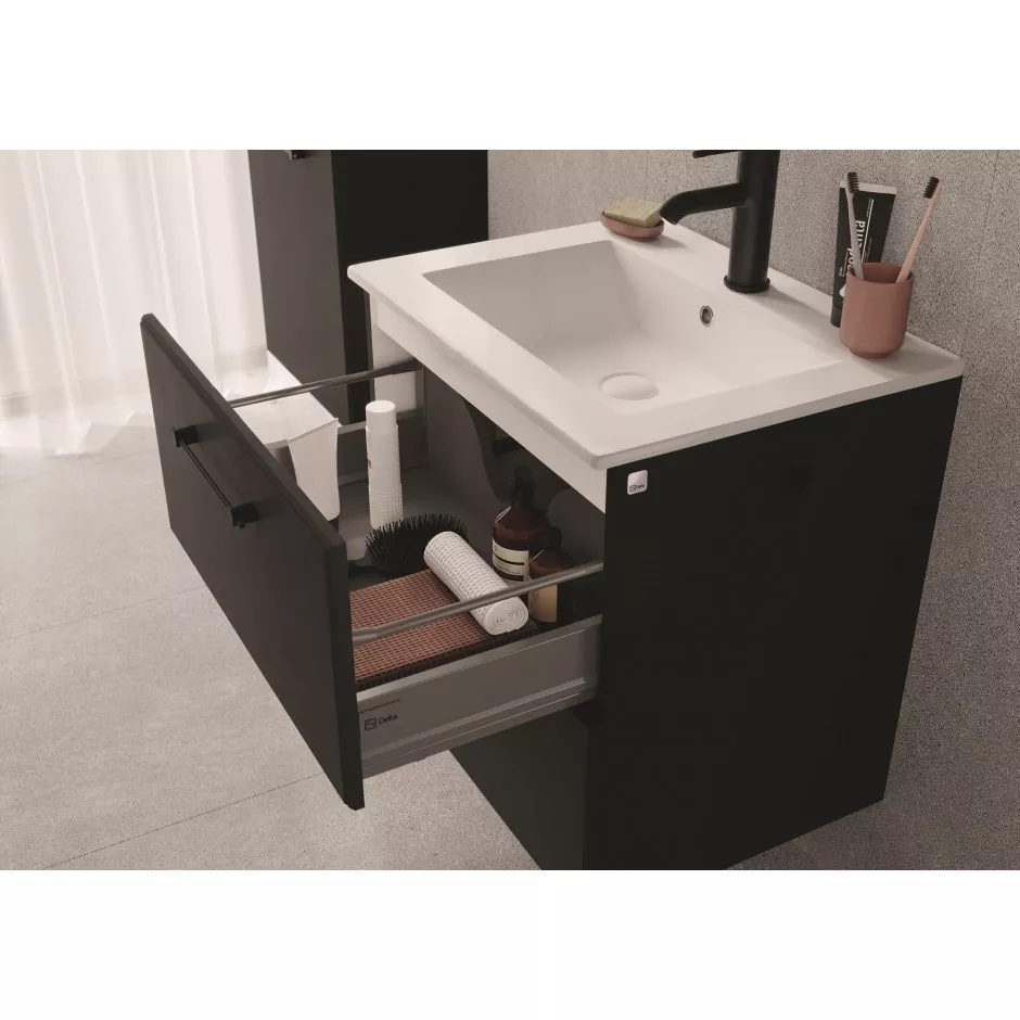 Defra Mo-Re Twig D60 58X60X45 0D2S 0NW szafka pod umywalkę 1722 Korpus: Czarny Mat No Finger Front: Czarny Mat No Finger - 881660_O1