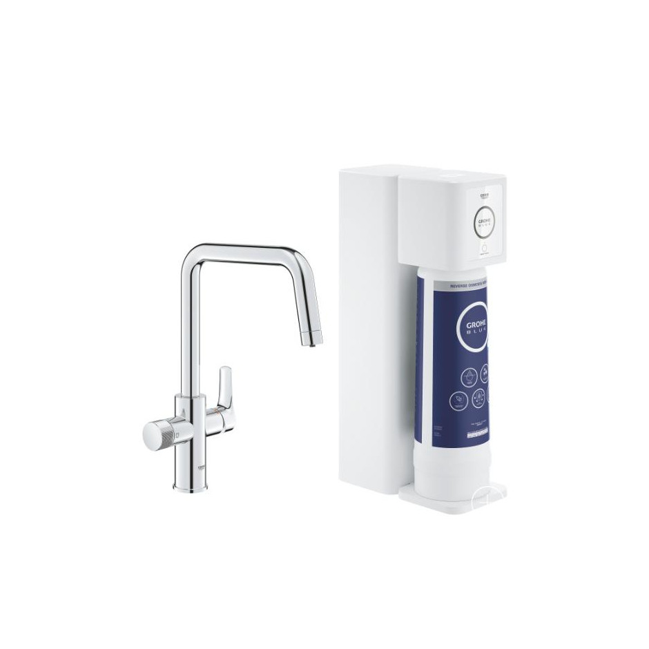 Grohe BLUE PURE EUROSMART ZESTAW STARTOWY Z BATERIĄ FILTRUJĄCĄ I FILTREM Z ODWRÓCONĄ OSMOZĄ CHROM - 899594_O1