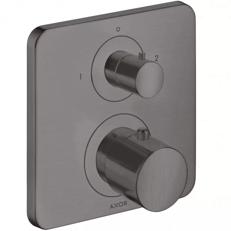 Axor Citterio M Bateria prysznicowa termostatyczna podtynkowa z zaworem odcinająco-przełączającym czarny chrom szczotkowany - 821193_O1