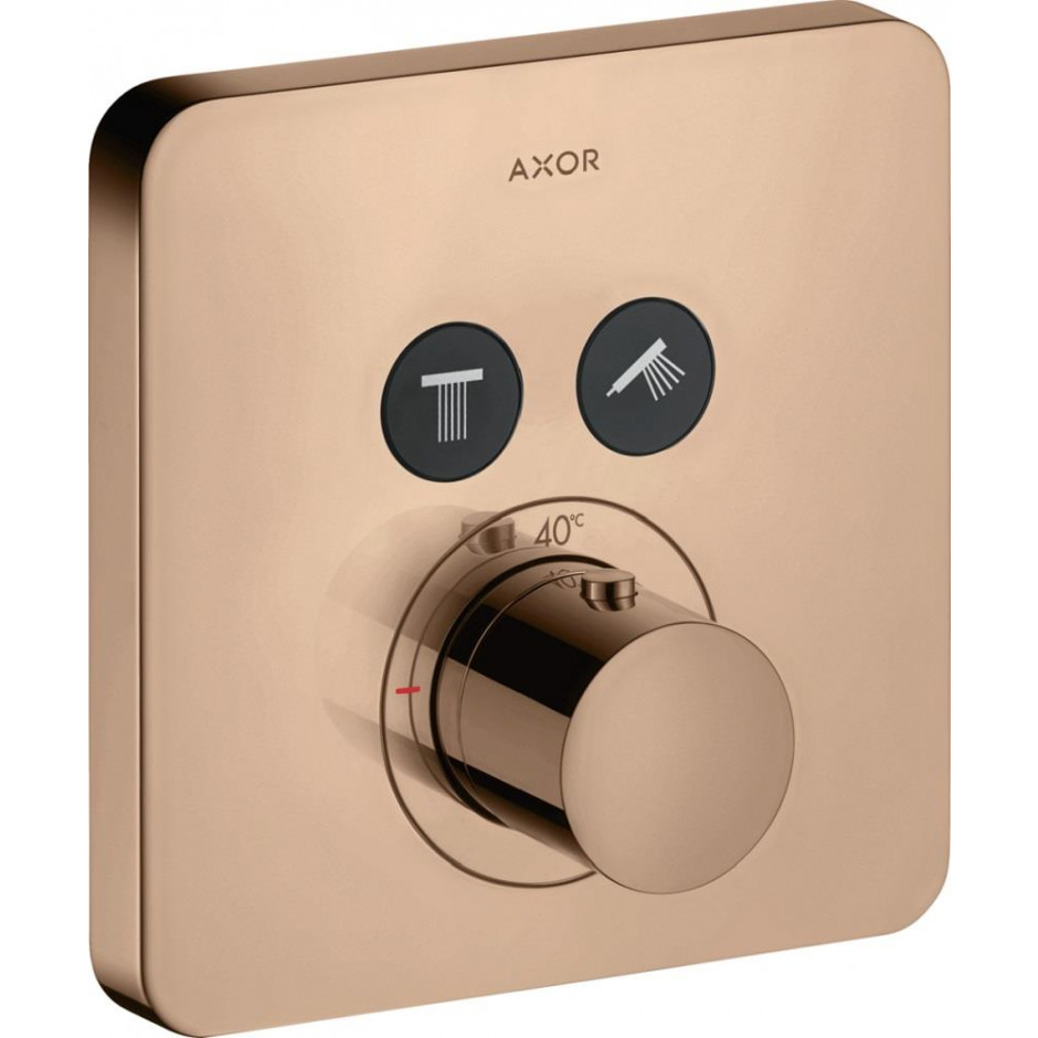 Axor ShowerSelect Bateria prysznicowa termostatyczna - 2 odbiorniki do 2 odbiorników czerwone złoto polerowane - 826059_O1