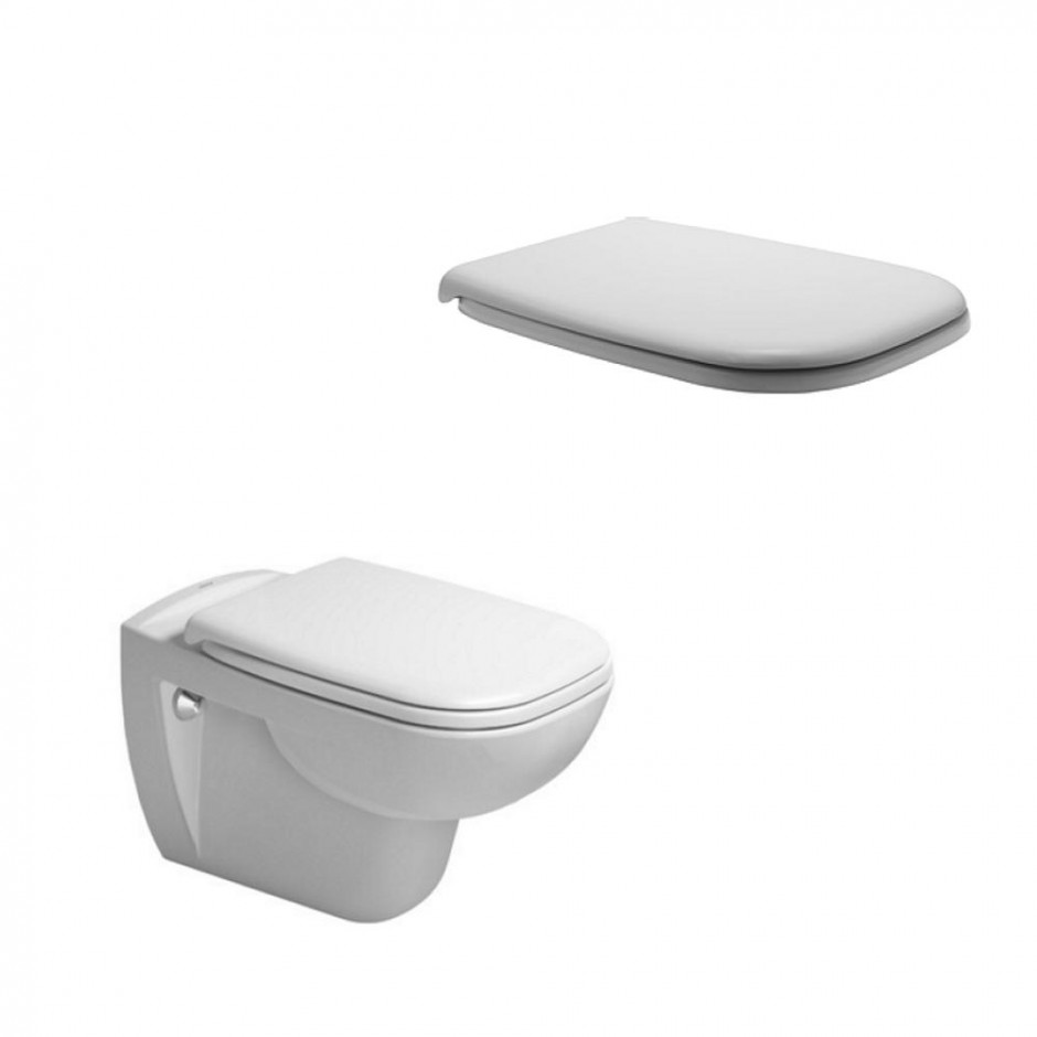 Duravit D-Code zestaw miska WC wisząca 54 cm biała z deską zwykłą (25350900002+0067310000)