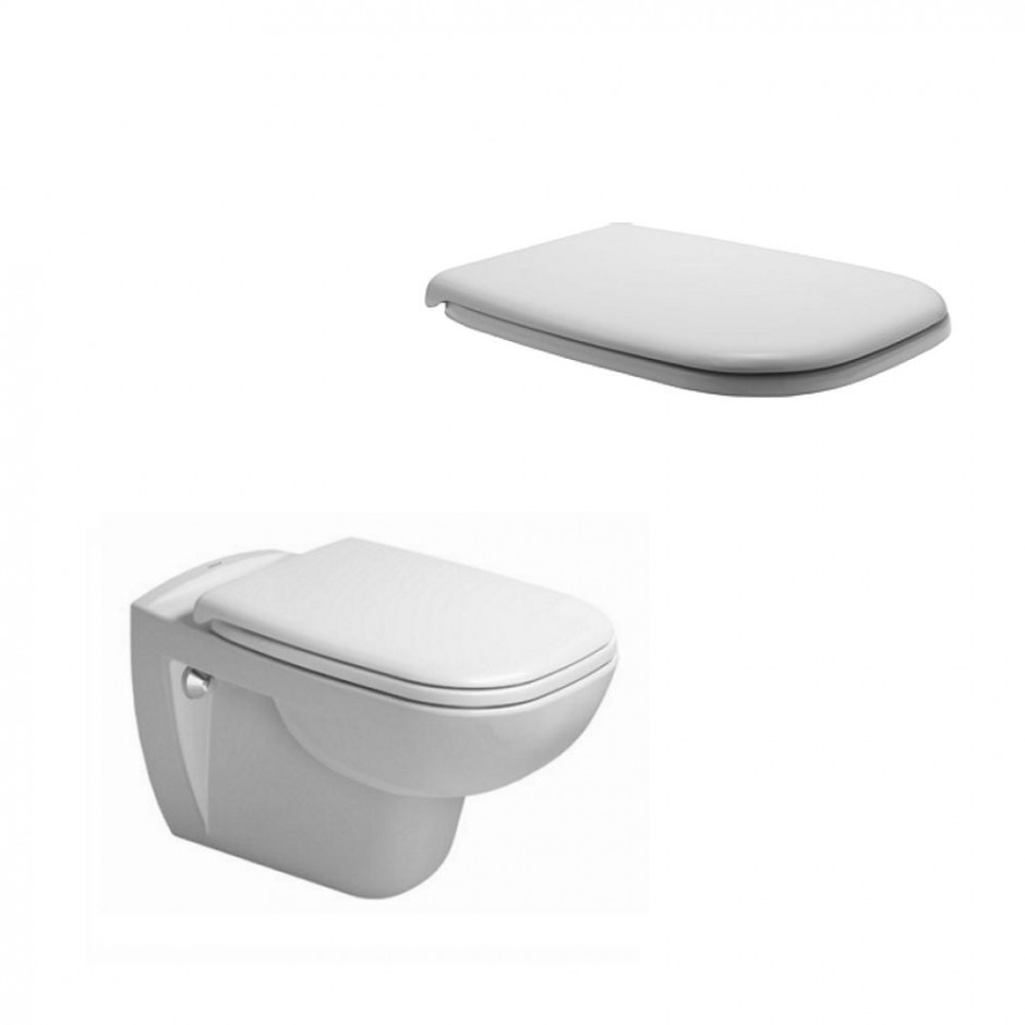 Duravit D-Code zestaw miska WC wisząca 54 cm biała z deską wolonoopadającą (25350900002+0067390000)