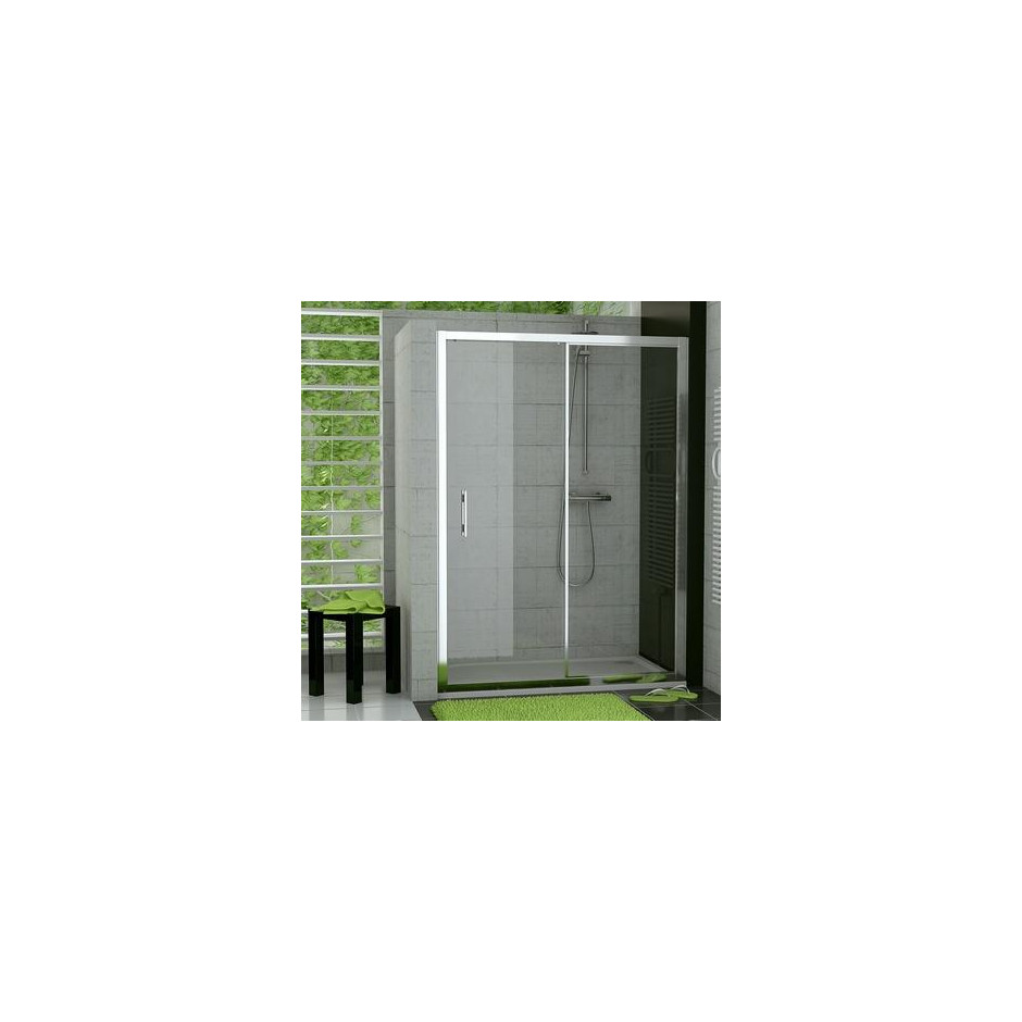 SanSwiss Top-Line drzwi rozsuwane dwuczęściowe 120 cm profil połysk, szkło przezroczyste