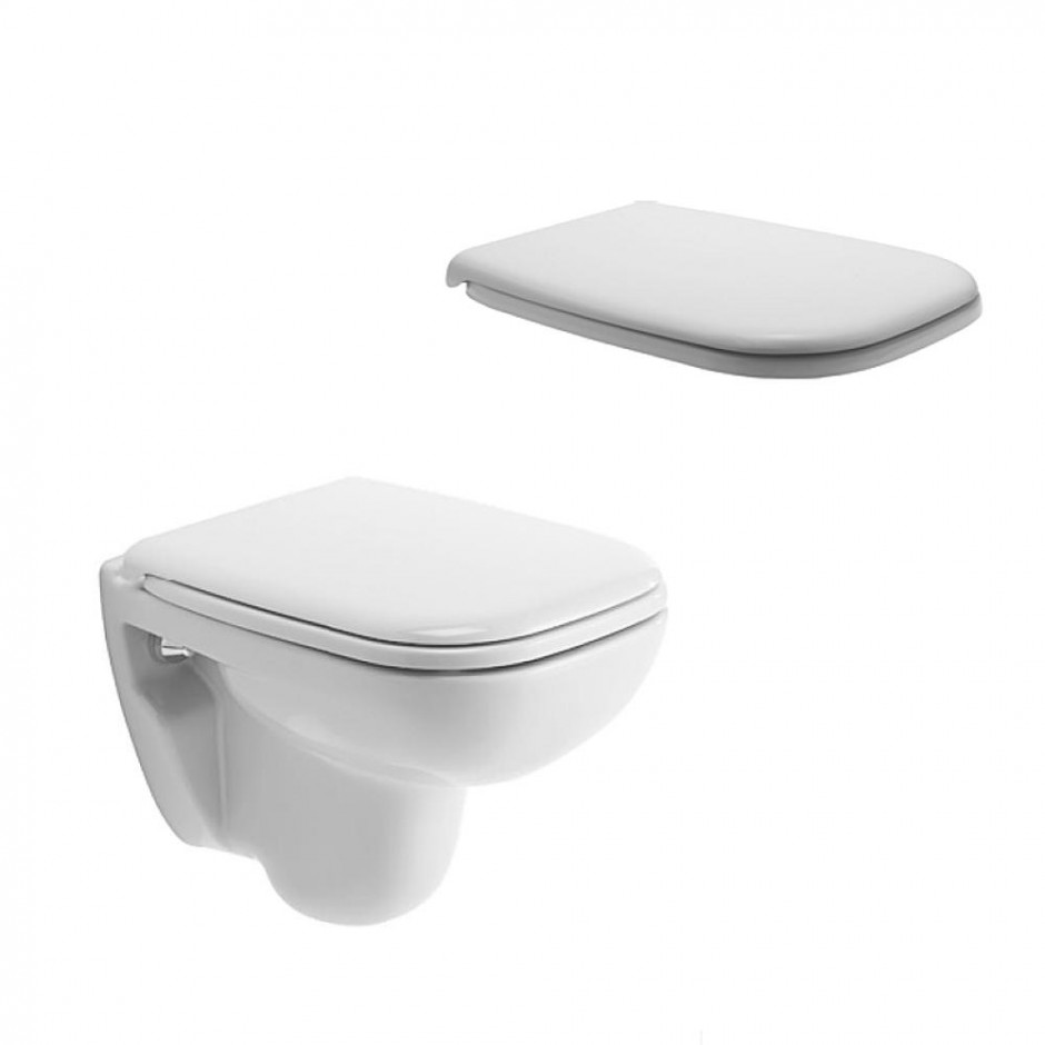 Duravit D-Code zestaw miska WC wisząca 48 cm biała z deską wolnoopadającą (22110900002+0067390000)