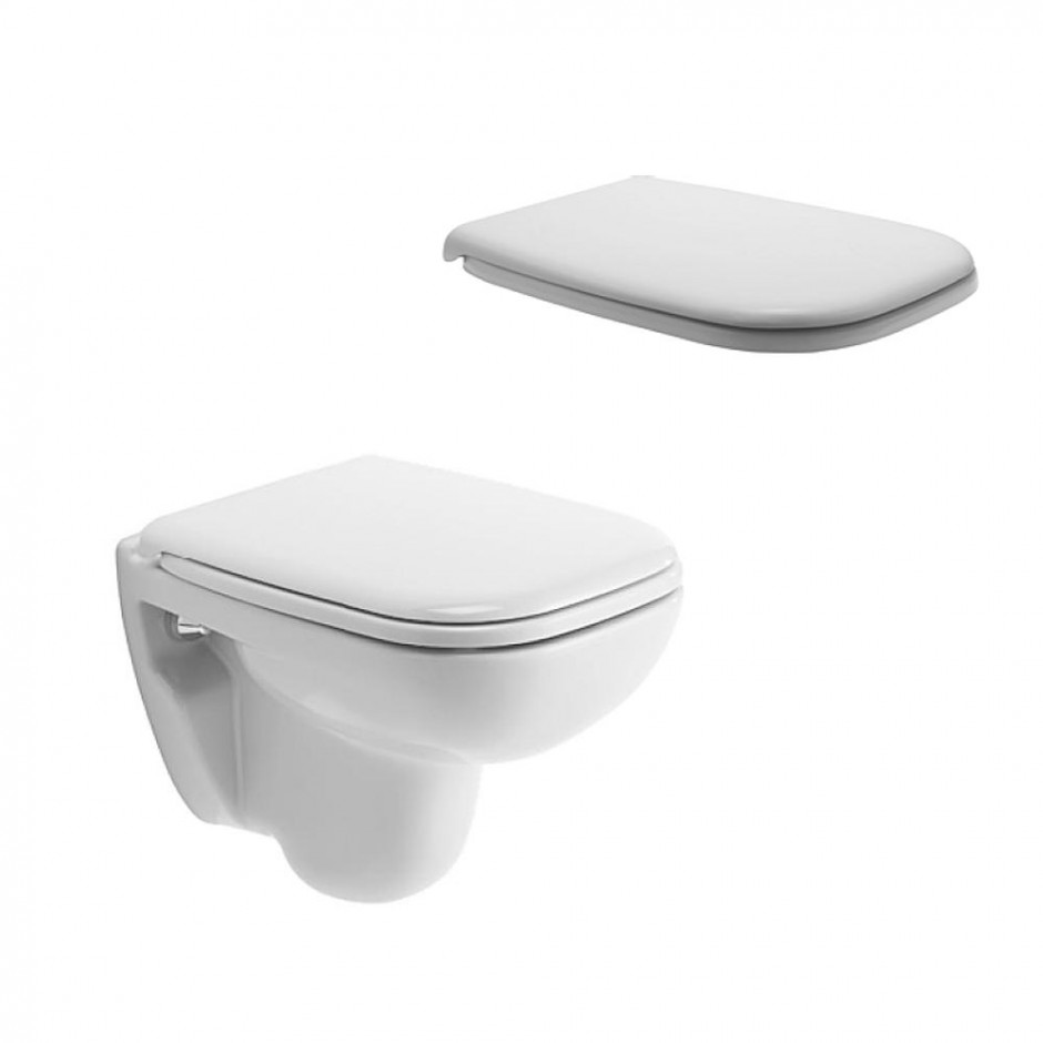 Duravit D-Code Zestaw miska WC wisząca 48x35 z deską zwykłą (22110900002+0067310000)