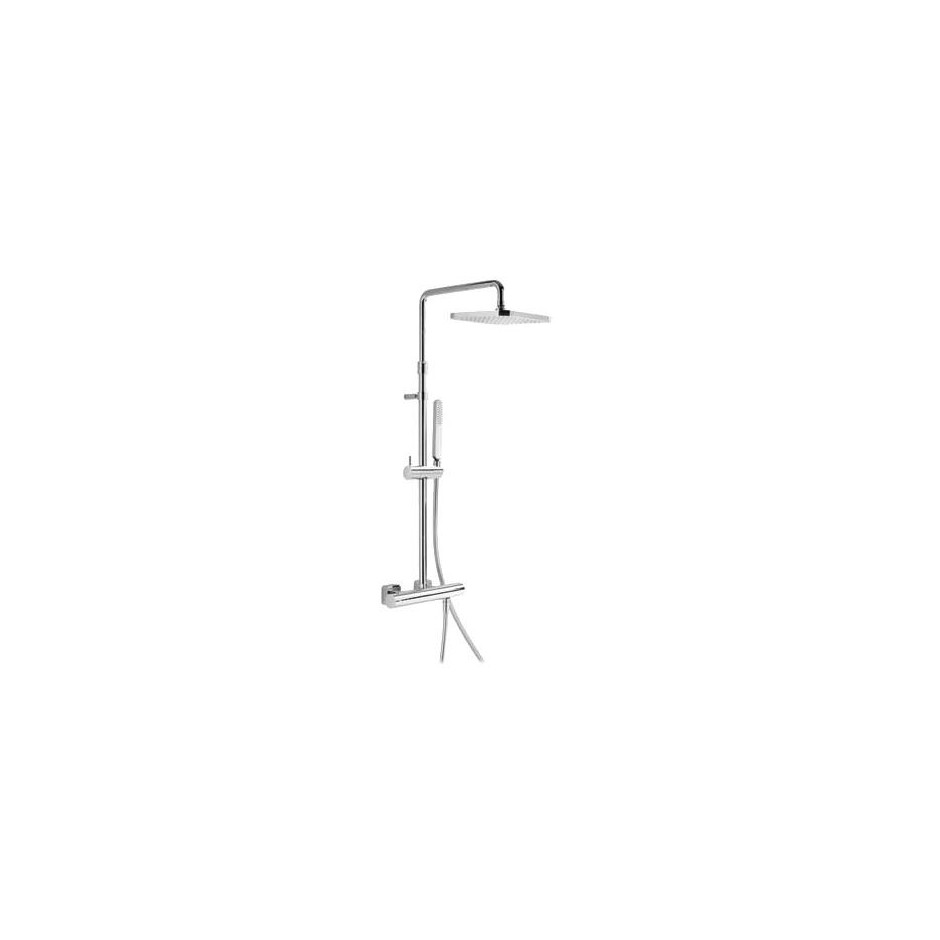 Tres Loft-Tres kompletny zestaw prysznicowy natynkowy termostatyczny deszczownica 220x220 mm chrom