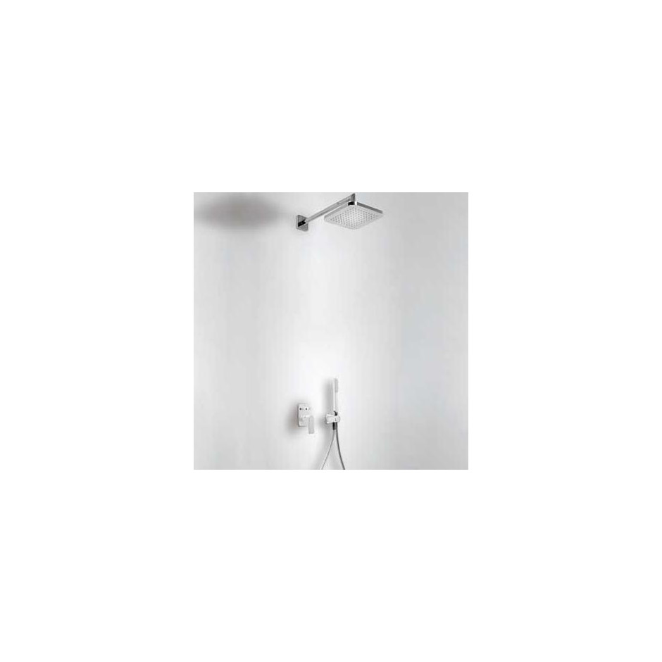 Tres Loft-Colors kompletny zestaw prysznicowy podtynkowy deszczownica 220x220 mm biały chrom