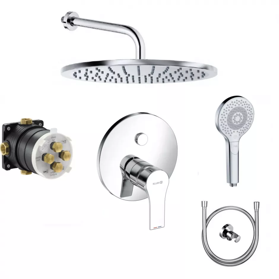 Kludi Zenta SL bateria Zestaw prysznicowy podtynkowy, deszczownica 25cm (6432505-00+6651405-00+487590565 +88022) chrom