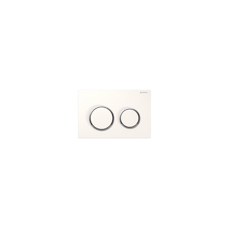 Geberit Omega20 Przycisk uruchamiający do WC, przedni/górny, biały-chrom błyszczący-biały