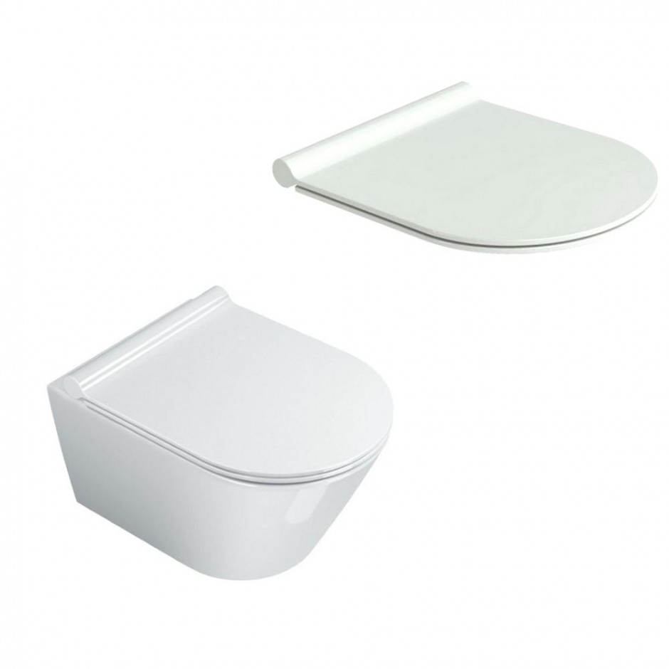 Catalano Zero Zestaw miska WC wisząca + śruby mocujące + deska wolnoopadająca Biały (1VSV45N00+5V45STP00)