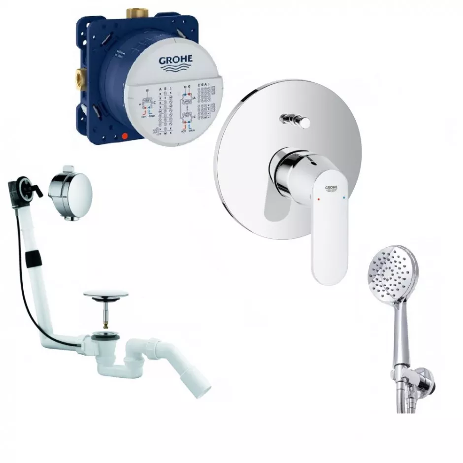 Grohe Eurosmart Cosmopolitan Zestaw wannowy podtynkowy z napełnianiem przez przelew (24045000 +2120005N +35600000 +CO501670) chrom