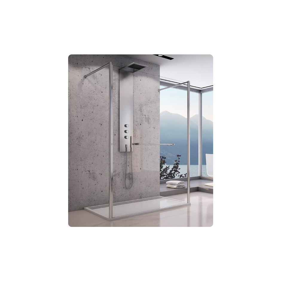 SanSwiss Fun kabina Walk-In ścianka jednoczęściowa 120 cm profil SF, szkło lustrzane