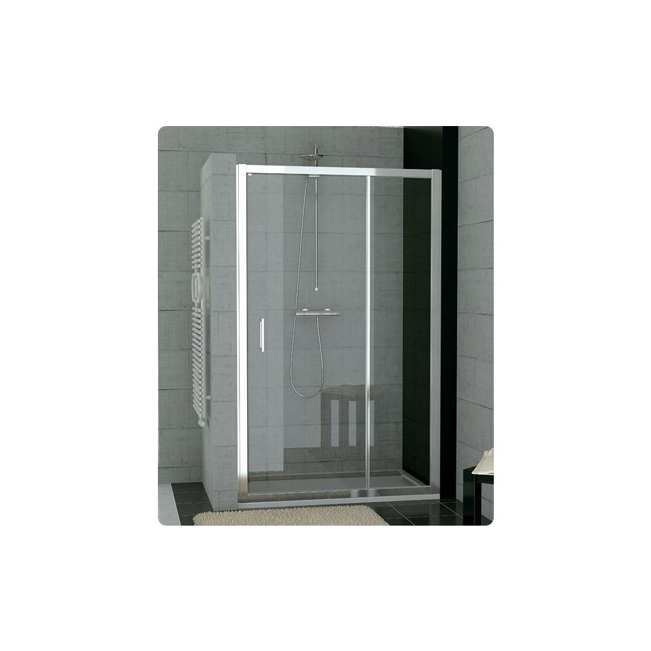 SanSwiss Top-Line drzwi jednoczęściowe ze ścianką stałą w linii 120 cm profil połysk, szkło master