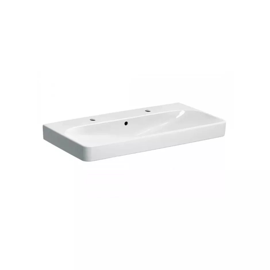 Geberit Smyle Square umywalka meblowa 90cm z 2 otworami z przelewem - 880837_O1