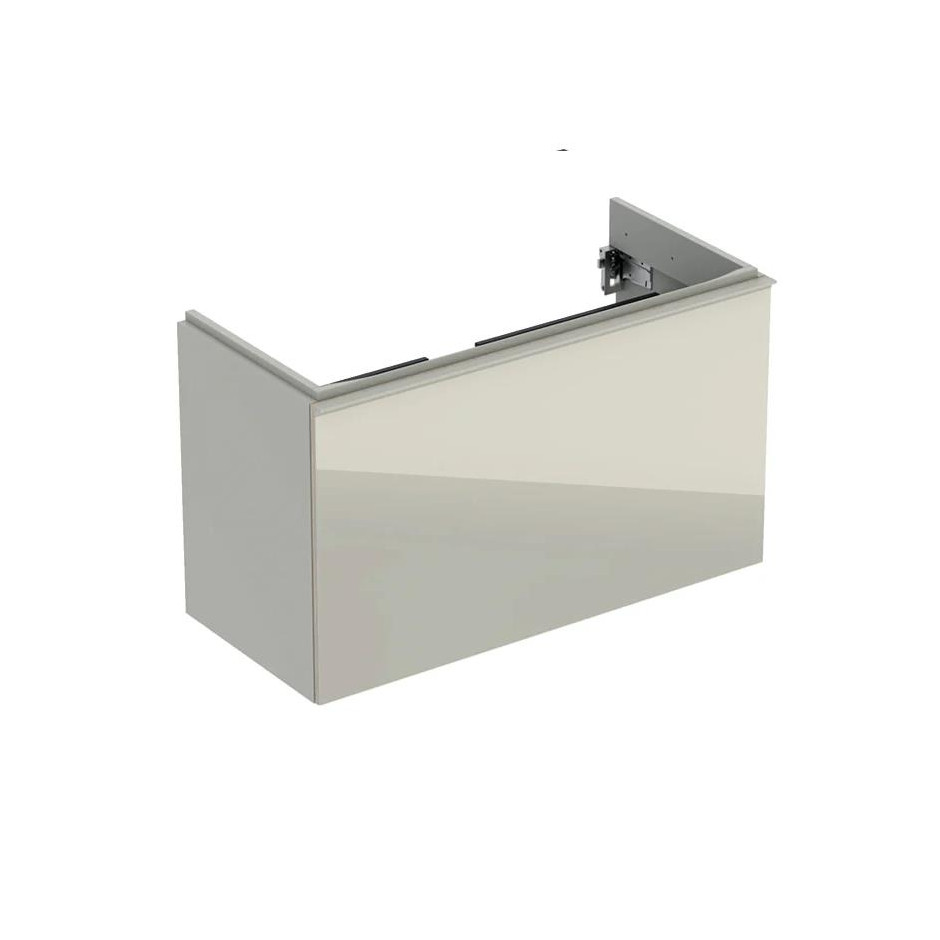 Geberit Acanto szafka podumywalkowa 90cm z jedną szufladą i jedną szufladą wewnętrzną, krótka, syfon oszczędzający przestrzeń, sand mat - 779640_O1