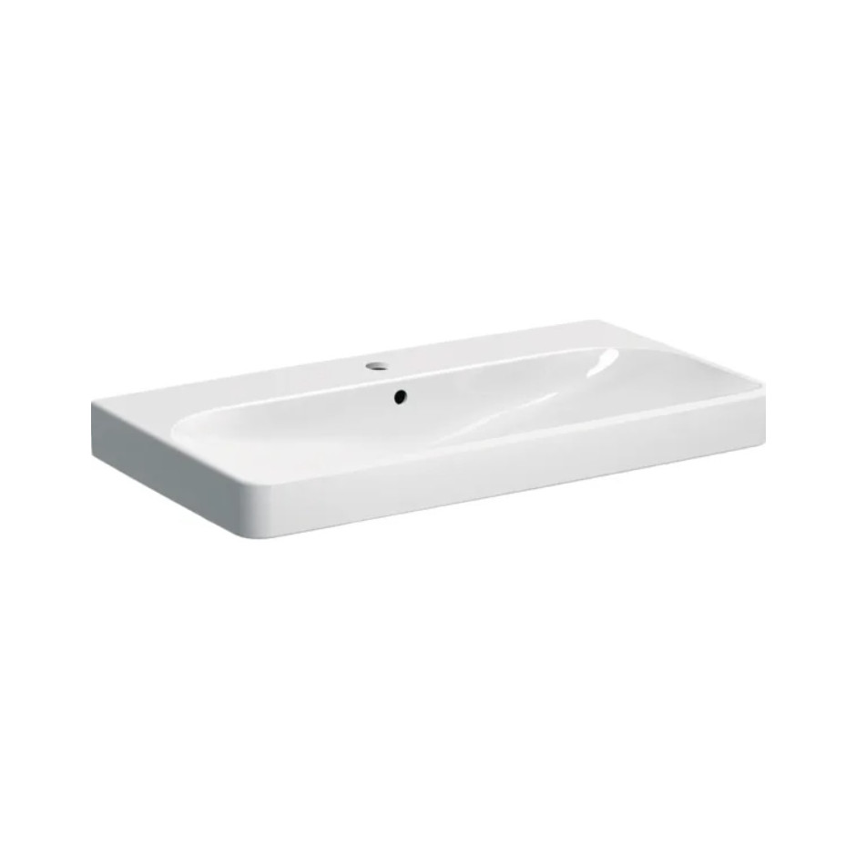 Geberit Smyle Square Umywalka, B55cm, H16.5cm, T44cm, z przelewem, bez otworu na baterię