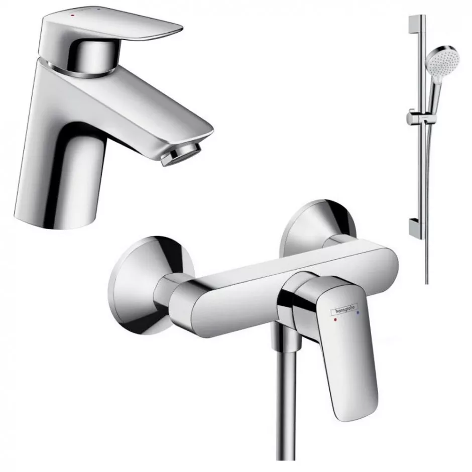 Hansgrohe Logis Zestaw baterii umywalkowa prysznicowa (71070000 +71600000 +26532400) chrom