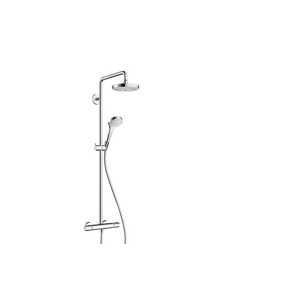 Hansgrohe Croma Select S Komplet prysznicowy z deszczownicą 180 2jet, EcoSmart 9 l/min, DN15 biały/chrom