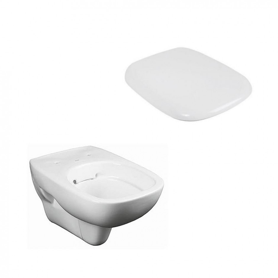 Koło Style zestaw Miska WC wisząca bezrantowa Rimfree biała z deską wolnoopadającą (L23120000+L20112000)