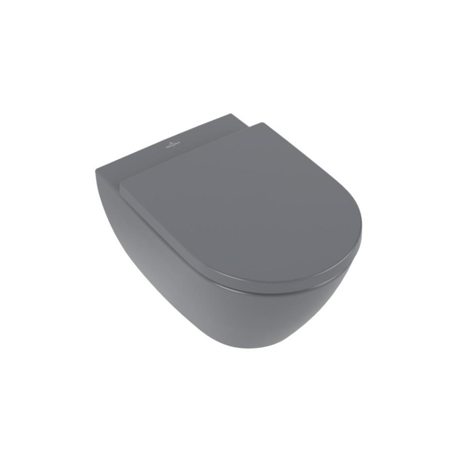 Villeroy & Boch Subway 2.0 Miska WC lejowa bez kołnierza wewnętrznego 370 x 560 mm Graphite CeramicPlus - 849238_O1