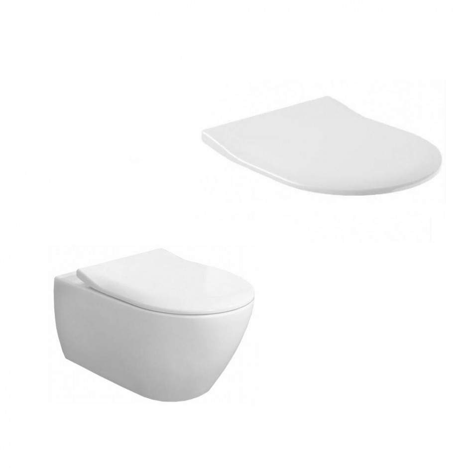 Villeroy & Boch Subway 2.0 zestaw miska WC wisząca bezrantowa DirectFlush 56 cm z deską wolnoopadającą Slimseat (5614R001+9M78S101)
