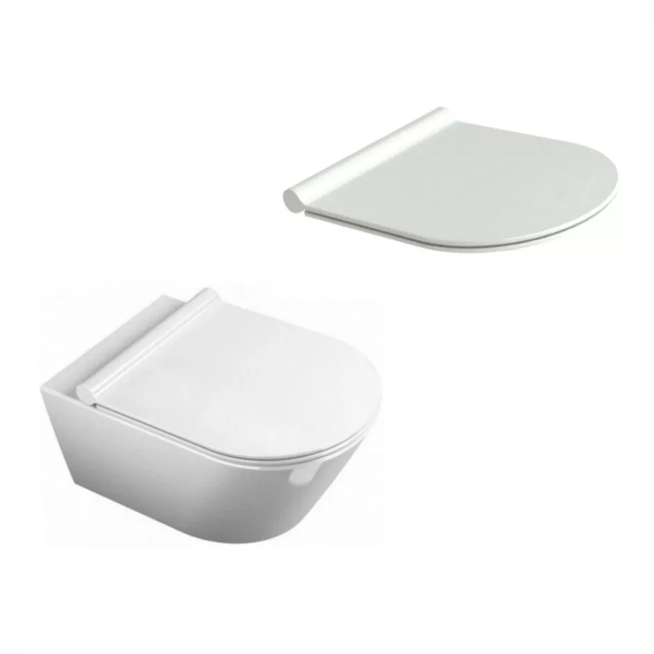 Catalano Zero zestaw miska WC NewFlush bezrantowa wisząca 55cm i deską w/o (1VS55NR00+5SCSTP000)