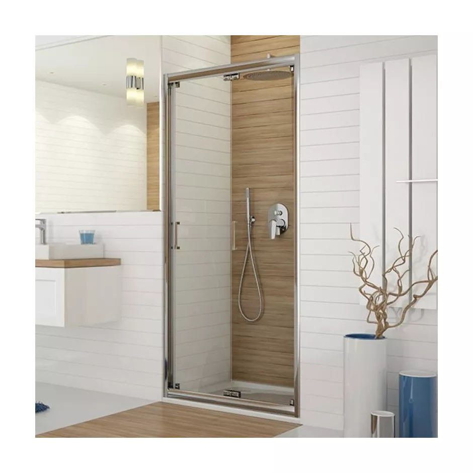 Sanplast DŁ/TX5b-90-S sbW15 Drzwi prysznicowe składane 90 cm Glass Protect szkło sitodruk W15/srebrny błyszczący - 746021_O1