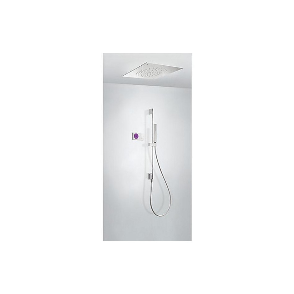 Tres Shower Technology kompletny zestaw prysznicowy podtynkowy termostatyczny elektroniczny 2-drożny deszczownica 500x500 mm chrom
