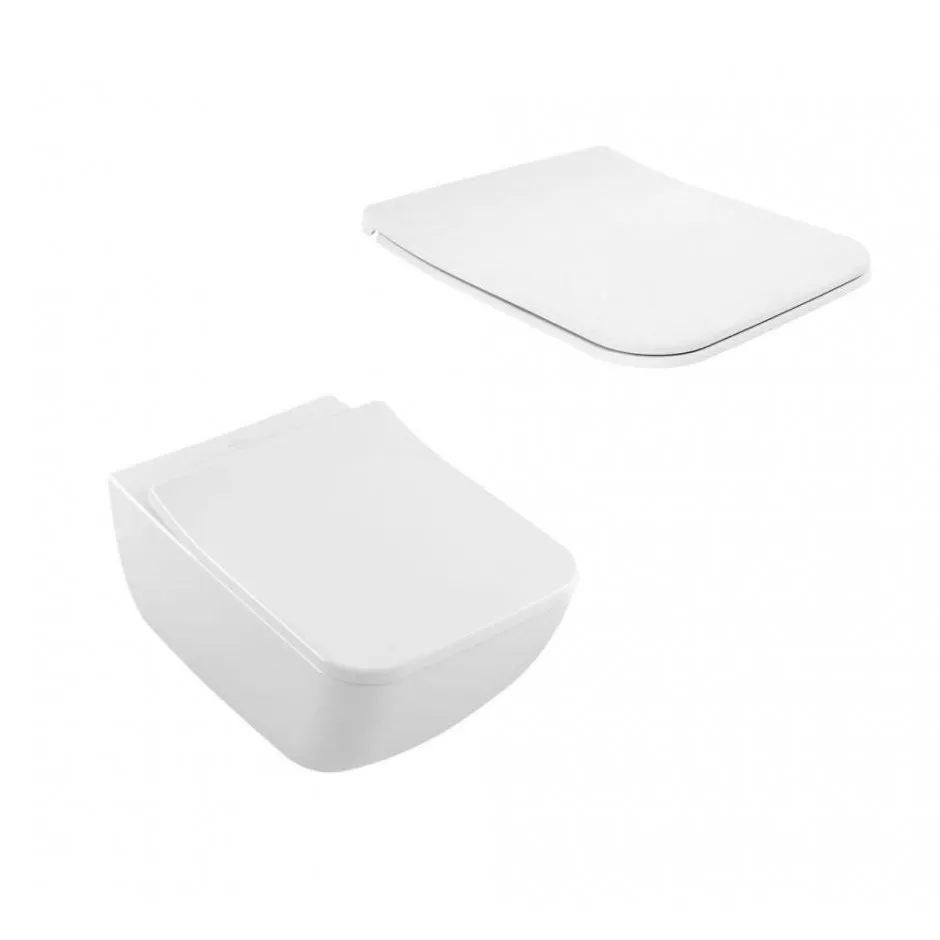Villeroy & Boch Venticello miska WC DirectFlush + deska sedesowa Slim SoftClosing (4611R0R1+9M80S101)