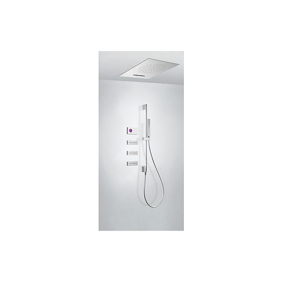 Tres Shower Technology kompletny zestaw prysznicowy podtynkowy termostatyczny elektroniczny 4-drożny deszczownica sufitowa chrom