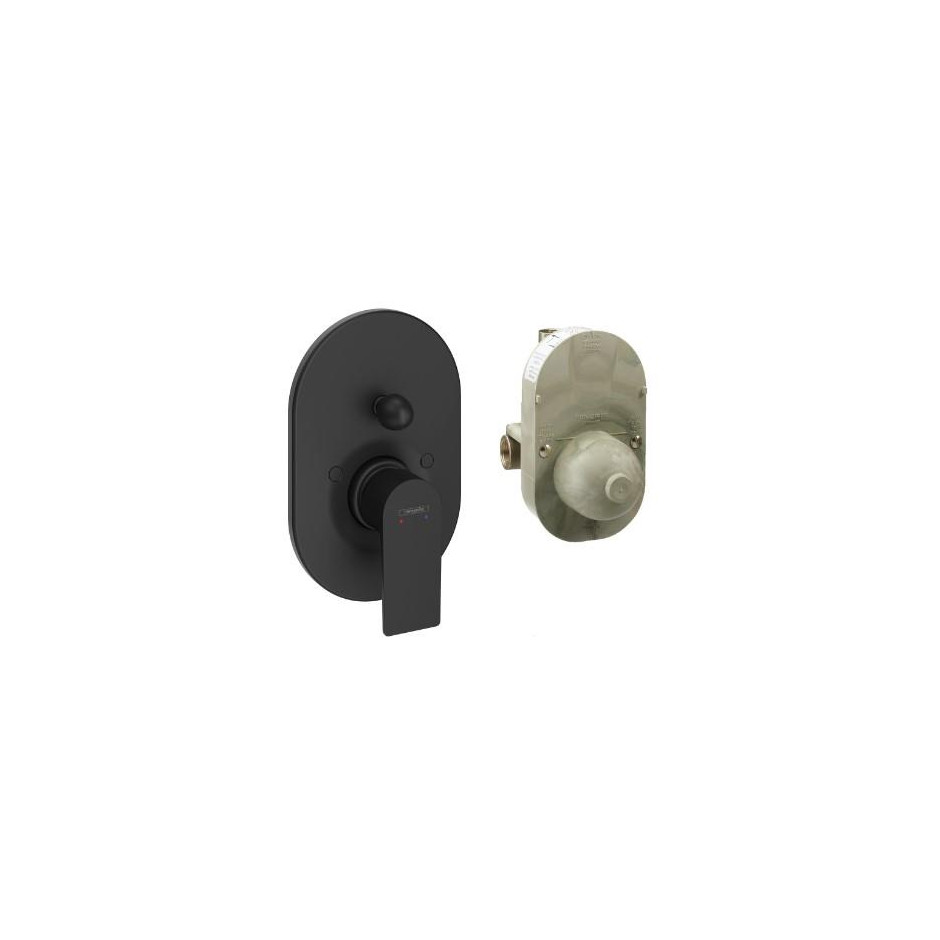 Hansgrohe Rebris E Zestaw wannowy podtynkowy, element podstawowy i element zewnętrzny Czarny Matowy - 858814_O1