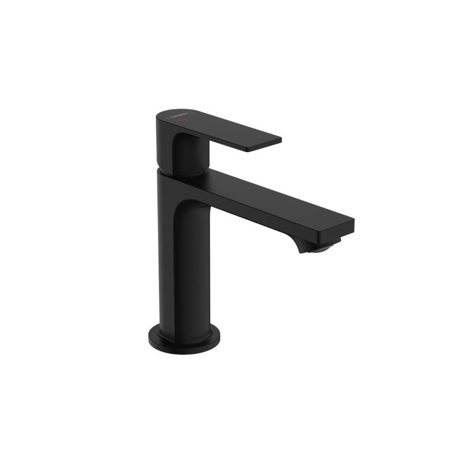 Hansgrohe Rebris E Jednouchwytowa bateria umywalkowa 110 CoolStart z metalowym kompletem odpływowym Czarny Matowy - 858848_O1
