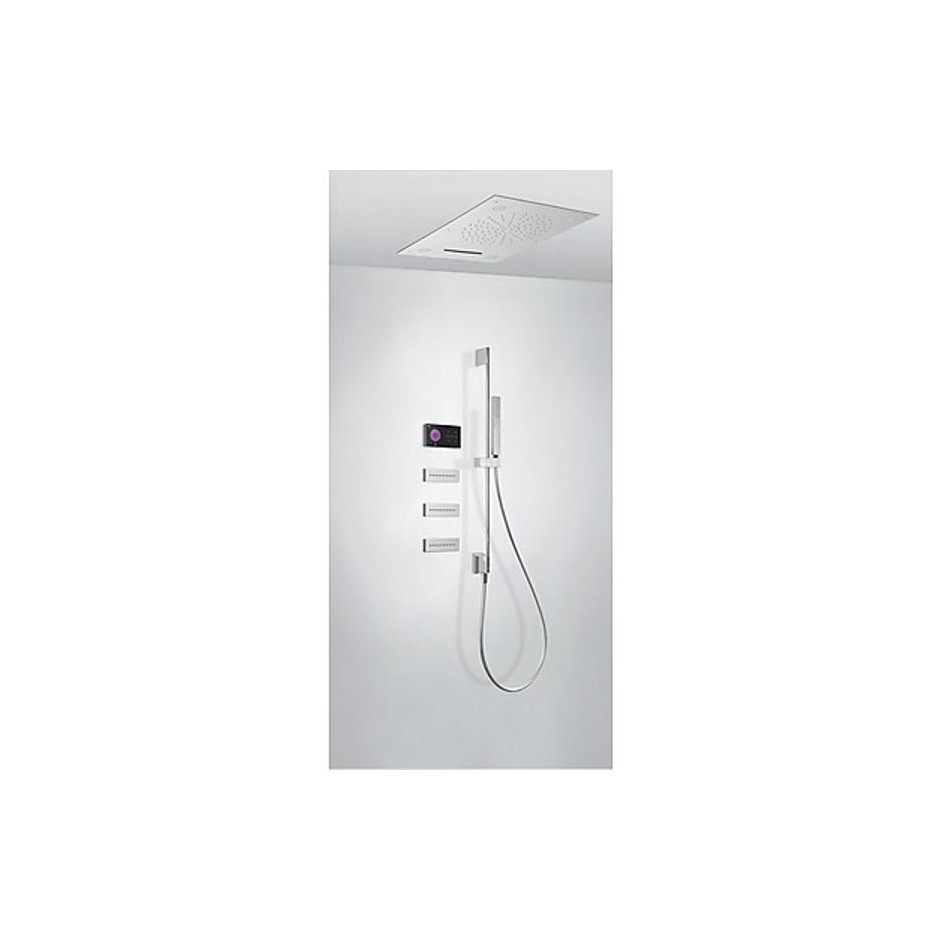 Tres Shower Technology kompletny zestaw prysznicowy podtynkowy termostatyczny elektroniczny 4-drożny deszczownica 500x650 mm chrom