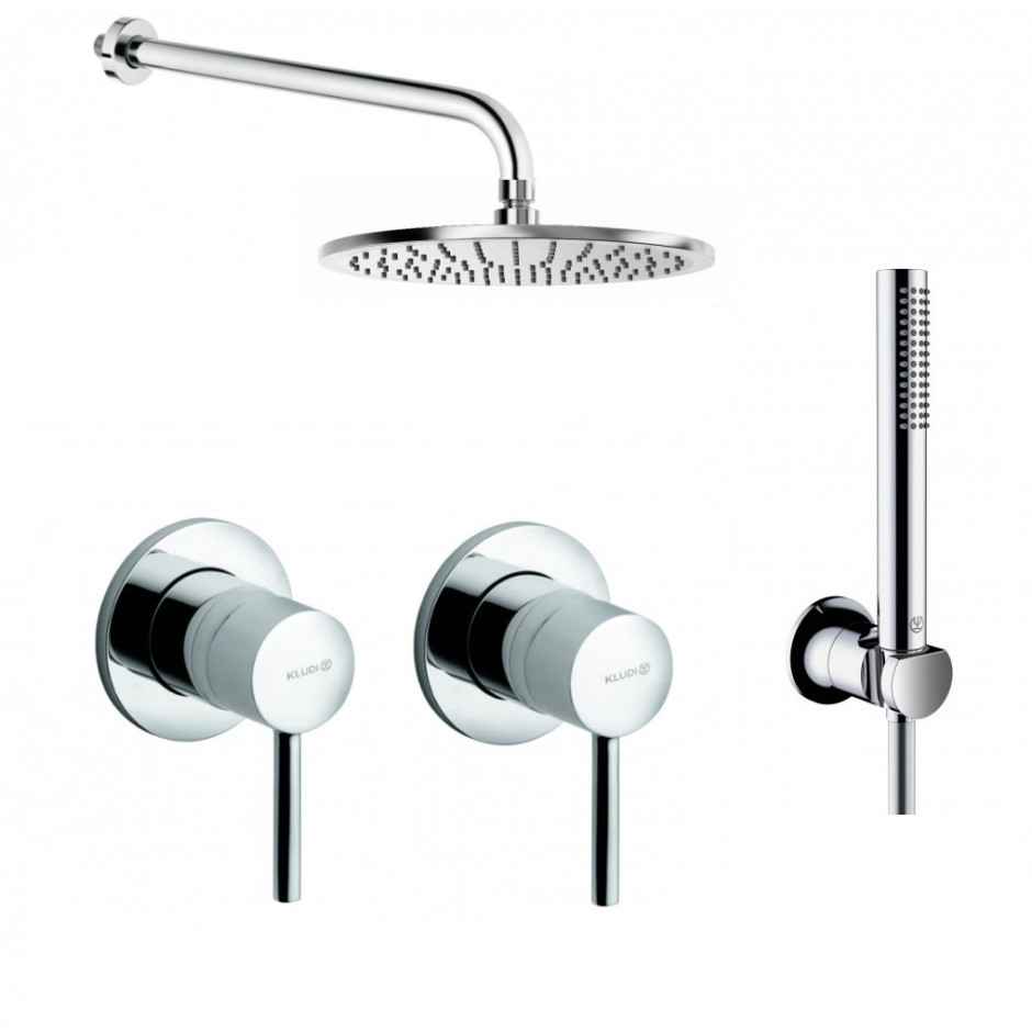 Kludi Bozz Zestaw prysznicowy podtynkowy, deszczownica 25 (389250576+38826N+6432505-00)chrom