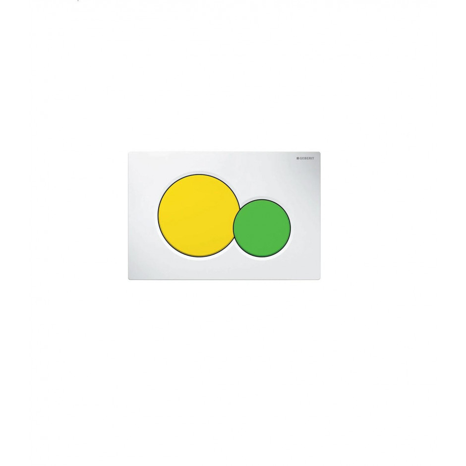 Geberit Sigma01 Przycisk uruchamiający przedni, biały-żółty-zielony