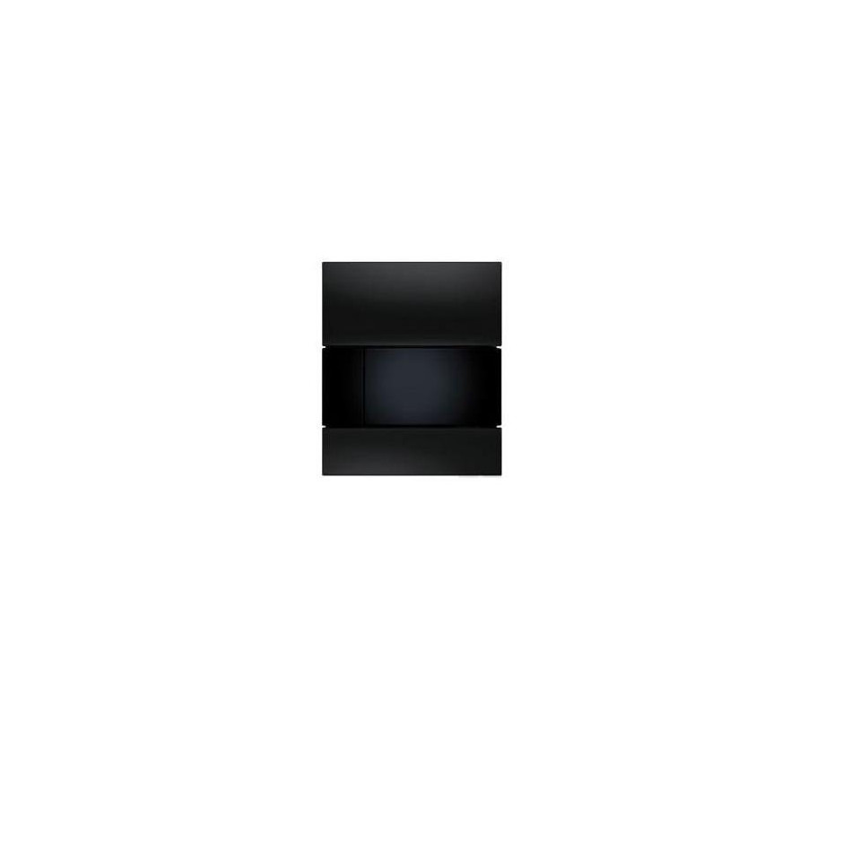 Tece Square przycisk spłukujący ze szkła do pisuaru; szkło czarne, przyciski czarne