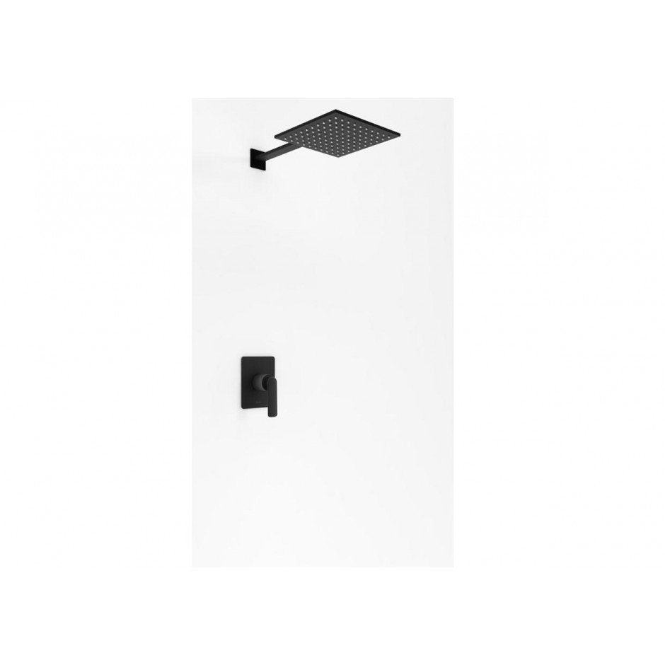 Kohlman Experience Black kompletny zestaw natryskowy podtynkowy z deszczownicą kwadratową 30x30cm czarny mat