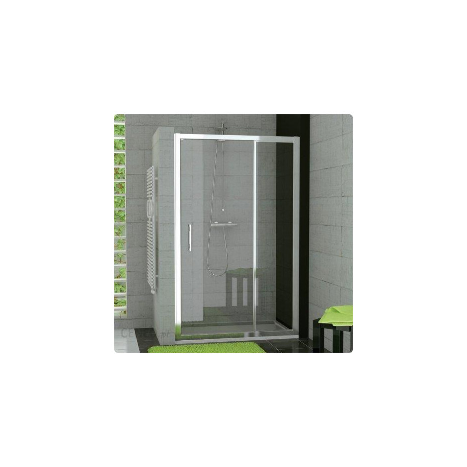 SanSwiss Top-Line S drzwi rozsuwane dwuczęściowe 160 cm prawa profil połysk, szkło przezroczyste