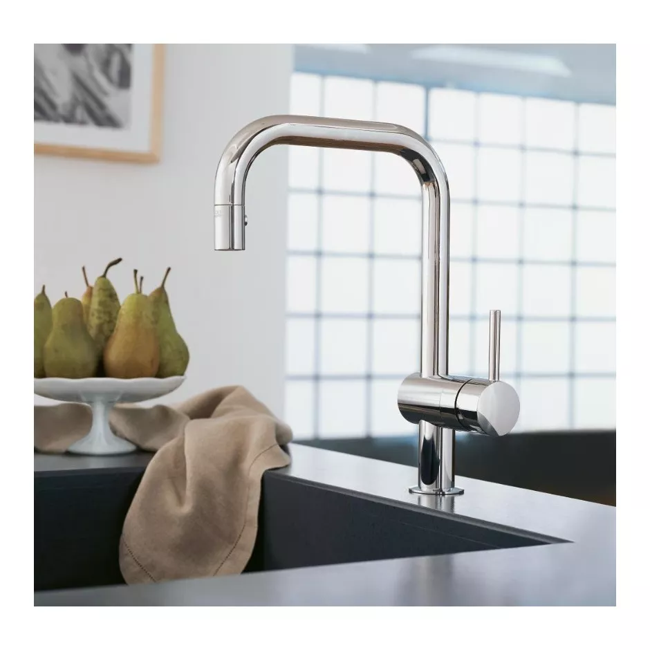 Grohe Minta Jednouchwytowa bateria zlewozmywakowa stal nierdzewna